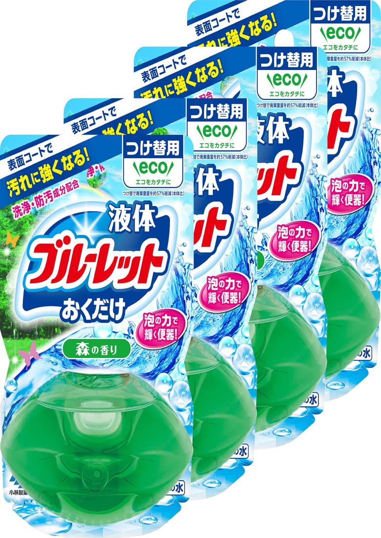 【ワンダフルデー限定 ポイント2倍+クーポン利用で5%OFF】【送料無料】【まとめ買い】液体ブルーレットおくだけ トイレタンク芳香洗浄剤 森の香り 詰め替え用 70ml×4個