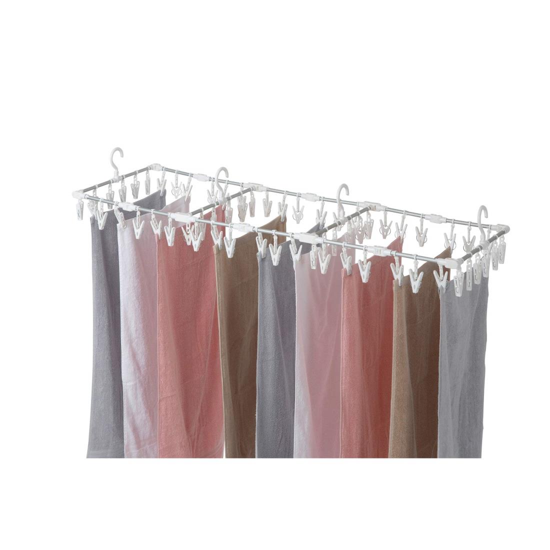 【送料無料】東和産業 JD伸縮アルミ角ハンガーワイド60P