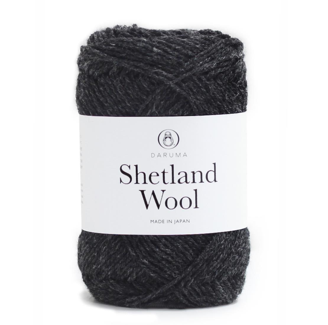 【ワンダフルデー限定 ポイント2倍+クーポン利用で5%OFF】【送料無料】横田(Yokota) DARUMA シェットランドウール 毛糸 合太 col.9 ブラック 系 50g 約136m 5玉セット 6380