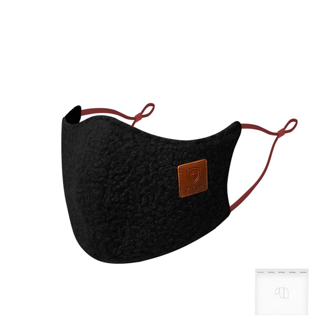 【ポイント優待キャンペーン】【ブラックフライデークーポン利用で割引中】【送料無料】MITSUHA マスク 3D 立体 冬用 防風 防寒 UVカット UPF50+ 日焼け止め 個包装 快適マスク オシャレ 小顔 耳が痛くならない 男女兼用 洗える（レザータグ，ブラック）