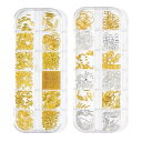 【ポイント優待キャンペーン】【ブラックフライデークーポン利用で割引中】【送料無料】shefun ゴールド ネイルパーツ シルバー 星 月 丸 小さい 金属 レジ...