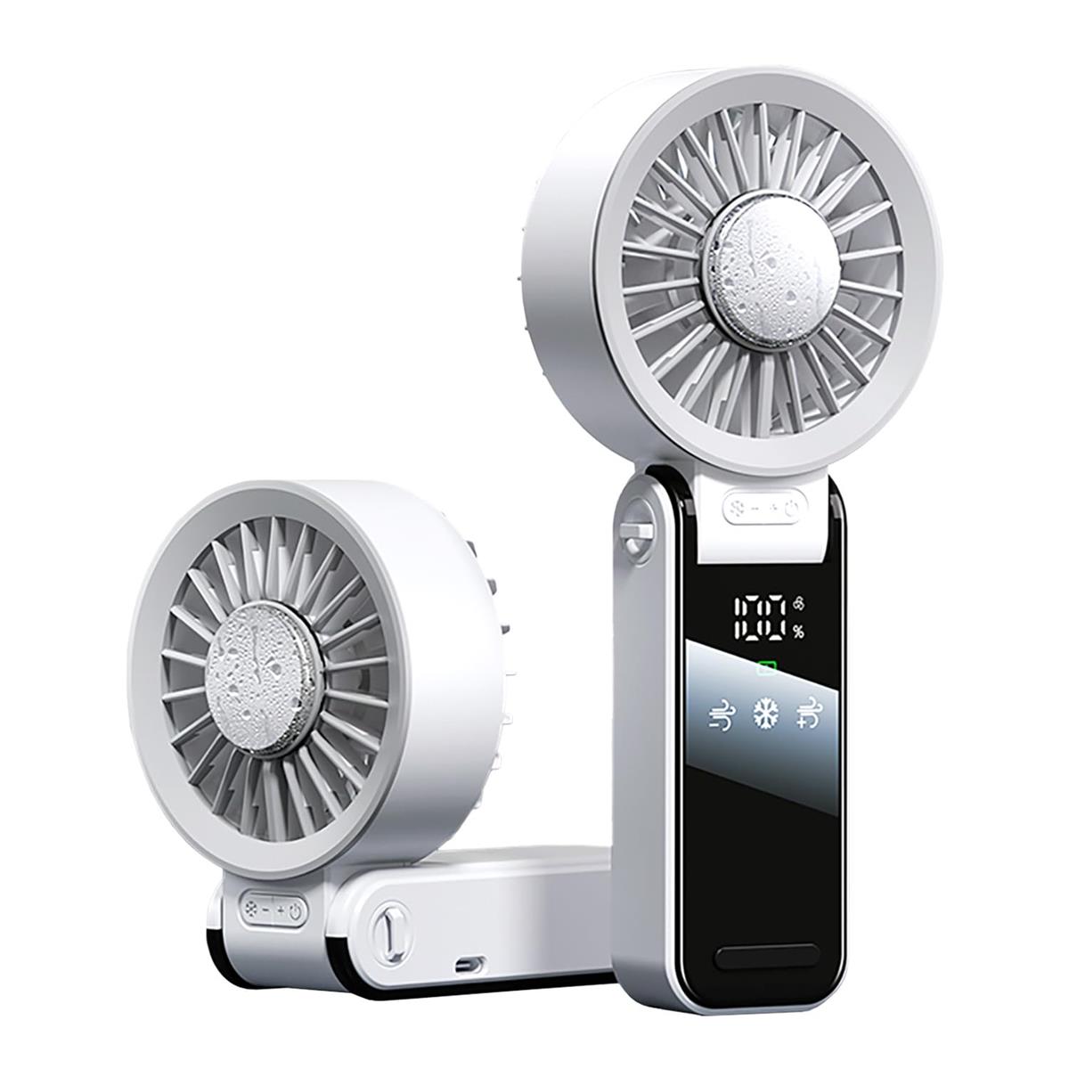 力送風 冷却プレート -20℃瞬間冷却 携帯扇風機 12枚羽根 1〜100段階無段階風量調節 4000mAh 充電式 ハ..
