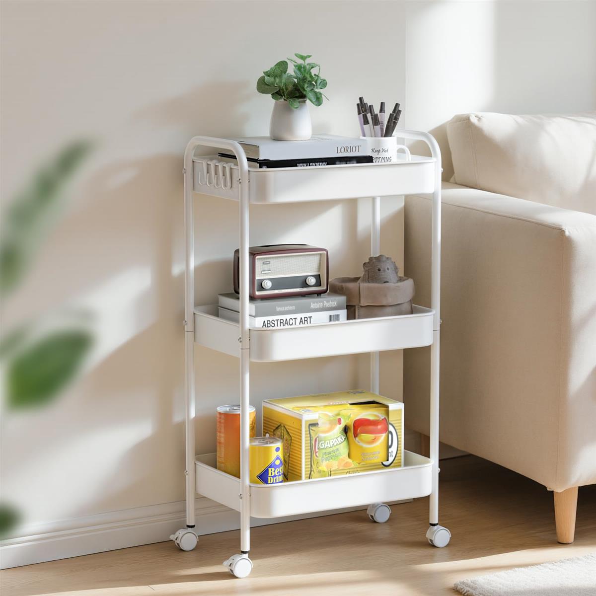 【送料無料】ラック 台所収納 食材置き キッチン 収納 金属製 自由に移動 大容量 多機能 防錆 スリムワ..