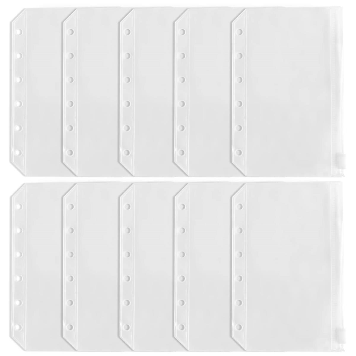 【送料無料】システム手帳リフィル A7 ミニ6穴 10枚 ファスナーポケット DY.2ten クリアポケット PVC バインダーポケット システム手帳 リングファイル リフィル 差し替え 多功能 小物収納 整理 紛失防