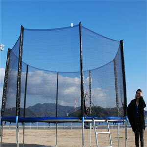 16フィート超大型トランポリン転落防止ネット付き耐加重100kg(4.87m487cm)全身運動エクササイズダイエット有酸素運動ジャンプ運動バランス反復学習トレーニングスポーツイベント大人用子供用★★