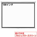 プロジェクタースクリーン 100インチ プロジェクター 壁掛け & 吊り下げ 両対応 手動 スクリー ...