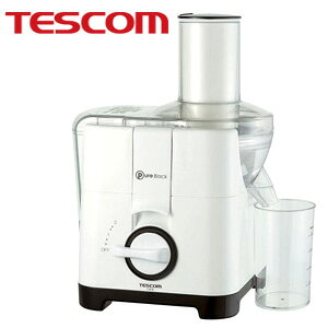 ＼ 半額＆千円OFF 18日★0時～先着! ／ テスコム ジューサー 毎分12000回転 高速粉砕 パワフル 【ミニレシピ 400mlカップ付き】 ステンレスカッター ミキサー 電動 大型投入口 速度調節 果物ジュース ジュース 高速 低速 スピード 切替 TJ210-W TJ210 白 ホワイトのサムネイル