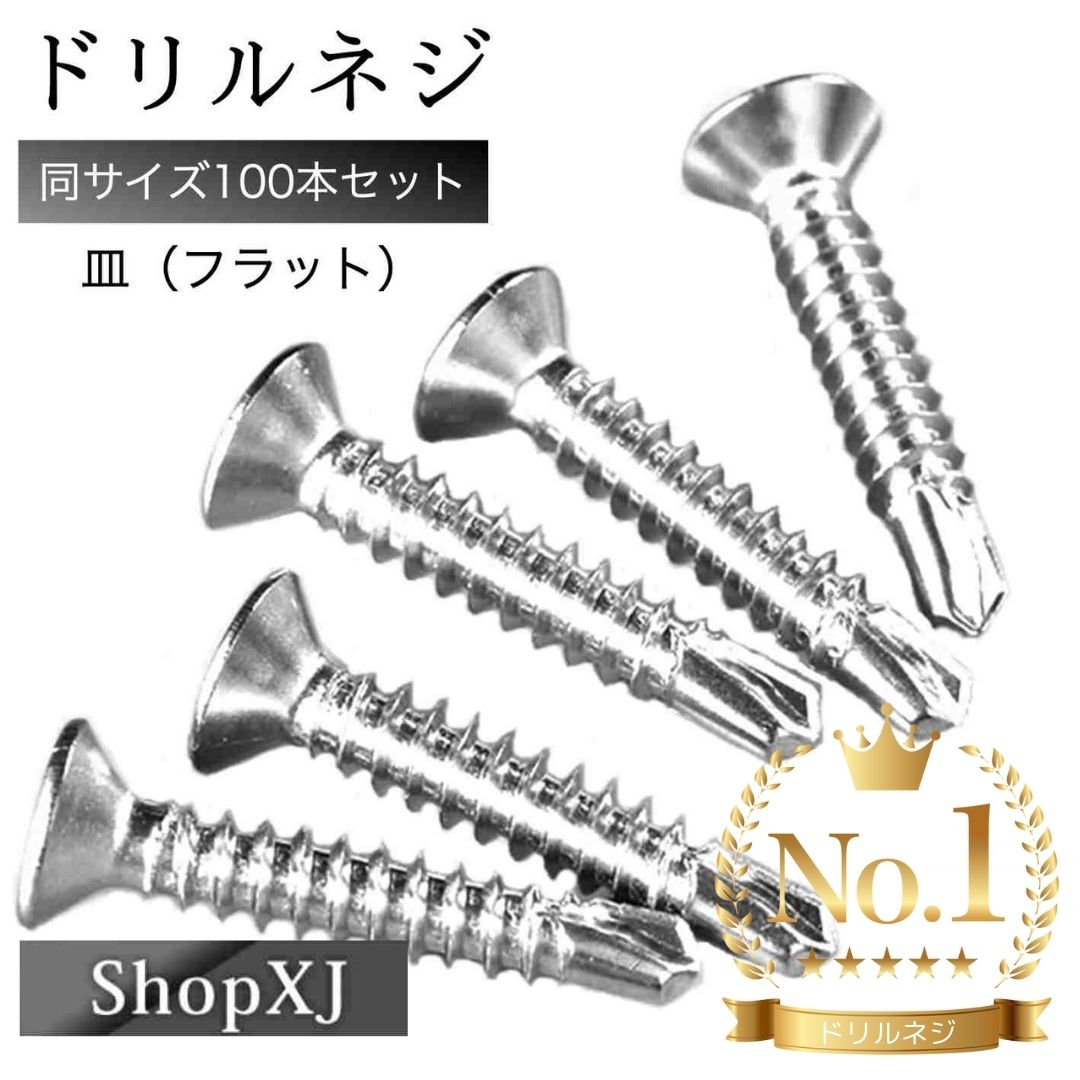 【ランキング4冠達成】ドリルネジ ドリルビス シンワッシャー ドリル ねじ 皿 サラ（フラット）ステンレス ホワイト …