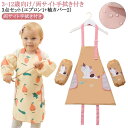 エプロン キッズ 猫 キッズ 袖カバーセット かぶるだけ 女の子 手拭き付き 3点セット 110 車 130 150 子供 ネコ かわいい 恐竜 男の子 飛行機...