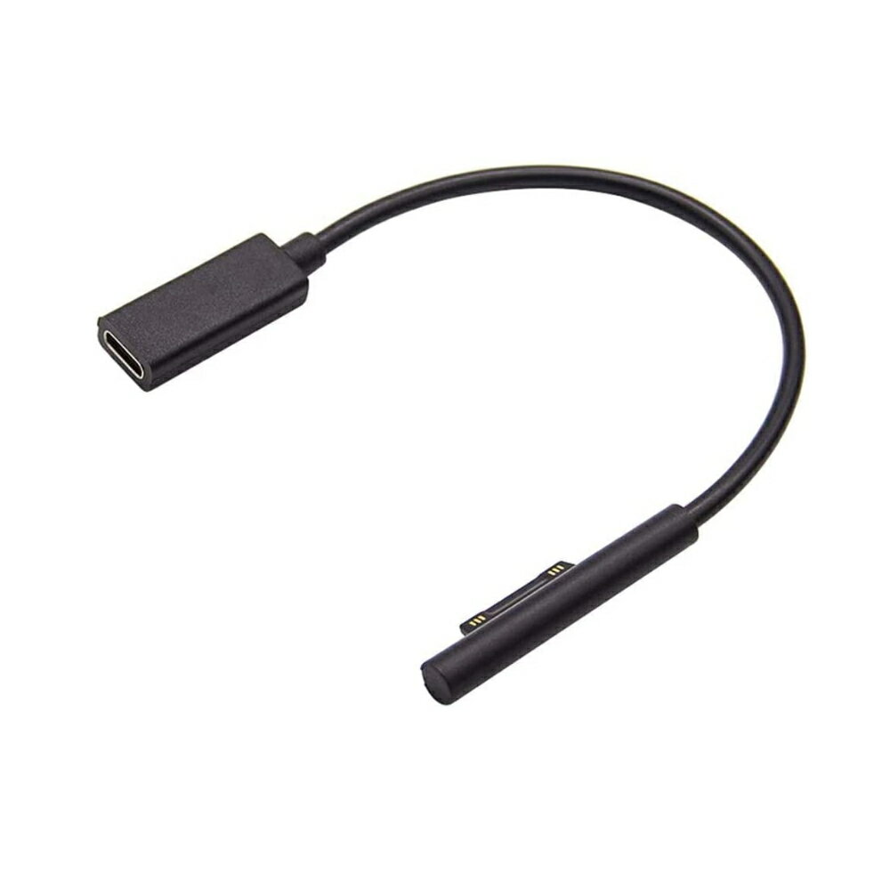 楽天shop yay 楽天市場店Surface Connect to USB-C 充電ドングル 45w15v以上のPDアダプター マイクロソフト Surface Pro 7/Pro 6/Pro 5/ Pro 4/ Pro 3/ Surface Go/Surface Book 1/ Surface Book 2/ Surface Laptop 1 USB-C電源コード 0.2M ブラック