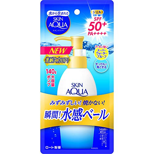 スキンアクア 日焼け止め スキンアクア (skin aqua) 50+ UV スーパー モイスチャージェル 大容量ポンプタイプ 日焼け止め 無香料 1個 (x 1)