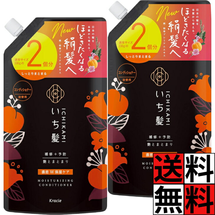 いち髪 コンディショナー 詰め替え 濃密W保湿ケア 大容量 ノンシリコン アミノ酸 ヘアケア ダメージケア 絹髪 髪の毛 ツヤ まとまり あんず 桜 2個分 660g ×2個