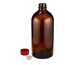 遮光瓶 中栓付 褐色 500mlサイズ 詰め替え用ボトル ガラス瓶 空容器 茶色ビン 消毒用アルコール対応 大容量 保存用 詰め替え容器 アルコール可 ガラスボトル