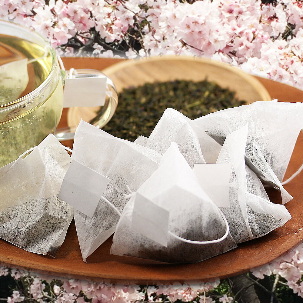 桜煎茶(SakuraGreenTea) いつもの煎茶がほんのり桜の香りに。 緑が鮮やかな大島桜の葉を贅沢にブレンドしました。ふんわり立ち上る春の香りです。 春にぴったりの桜煎茶です。春色の和菓子と一緒にどうぞ [飲み方] ティーバッグ1包をティーカップに入れ、熱湯を注ぎます。 3〜5分程度抽出してからお召し上がりください。 [名称] フレーバー緑茶 [原材料] 緑茶 桜葉 紫蘇 ヒース 香料 [内容量] ティーバッグタイプ業務用 2g×100包 [賞味期限] 別途商品ラベルに記載（約2年） [パッケージサイズ] ジッパー付アルミ袋 [保存方法] 高温多湿を避け、日光の当たらない冷暗所または冷蔵庫で保管してください。 [原産国] 日本 中国 フランス ＜ 桜のお茶シリーズ ＞ さくらの紅茶 さくらの烏龍茶 さくらのほうじ茶 さくらの煎茶