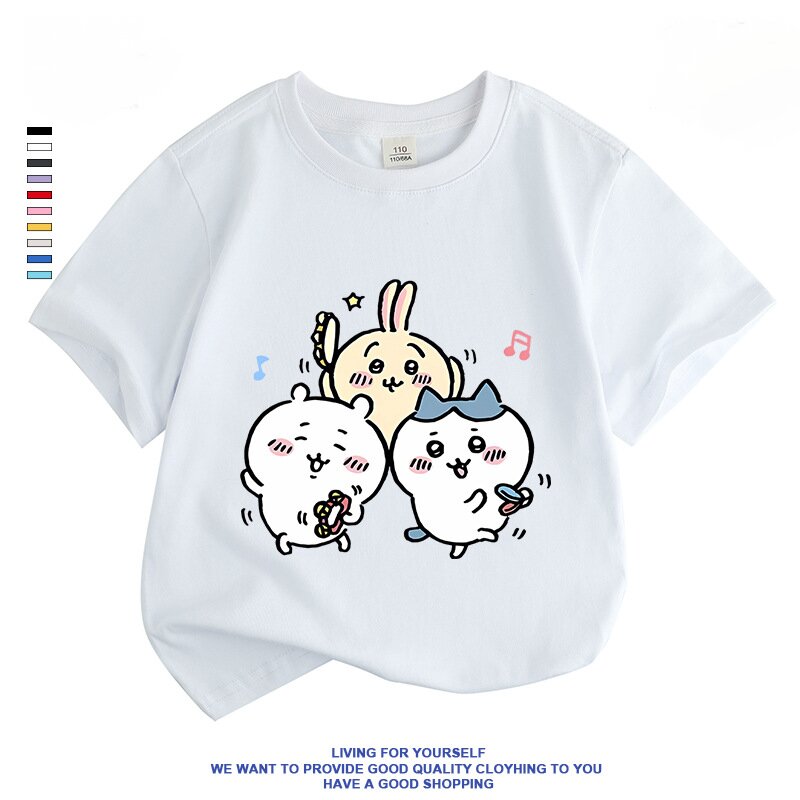 ちいかわ 子供用 Tシャツ 半袖なんか小さくてかわいいやつ 半袖 Tシャツ 綿100% なんか小さくてかわいいやつ周辺夏服 シャツ 日常服 運動服 柔らかい 通気性 カジュアル アニメ周辺 応援服 誕生日プレゼント 男女兼用 2