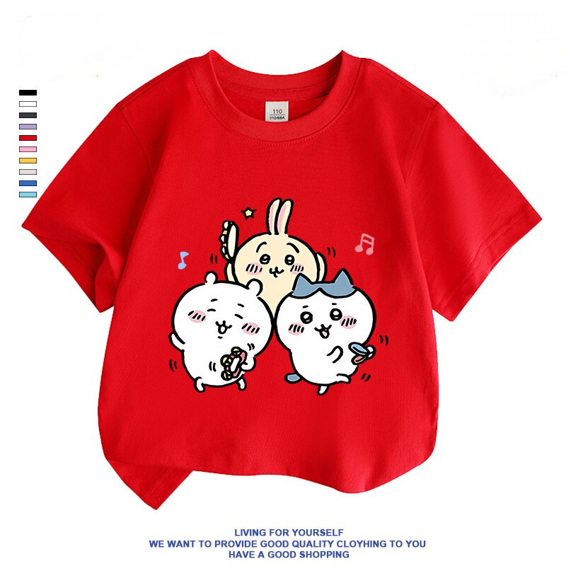 ちいかわ 子供用 Tシャツ 半袖なんか小さくてかわいいやつ 半袖 Tシャツ 綿100% なんか小さくてかわいいやつ周辺夏服 シャツ 日常服 運動服 柔らかい 通気性 カジュアル アニメ周辺 応援服 誕生日プレゼント 男女兼用 3