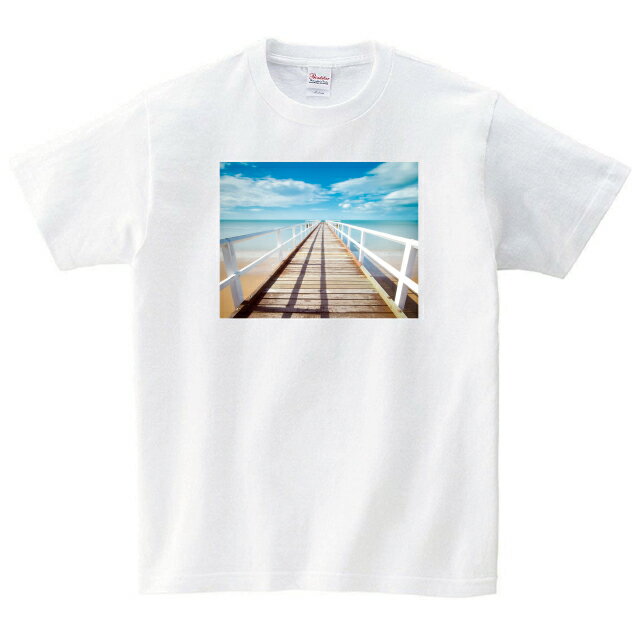 Rakuten - 桟橋 Tシャツ メンズ レディース 半袖 服 ゆったり おしゃれ トップス 白 夏 ペアルック プレゼント 大きいサイズ 綿100% 160 S M L XL