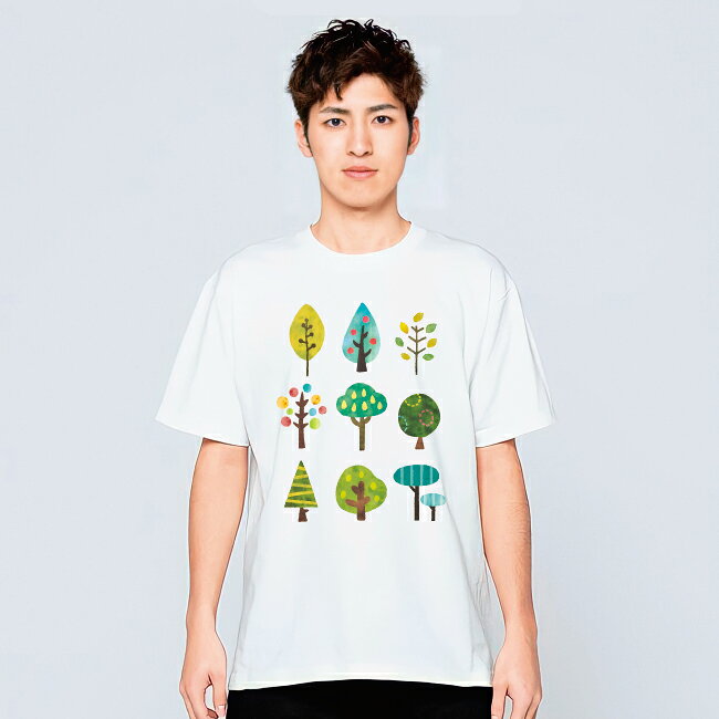 北欧 Tシャツ 森 木 自然 森林 tシャツ かわいい ナチュラル シンプル 山登り メン...