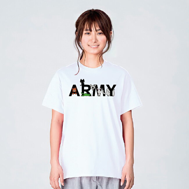 Rakuten - ARMY Tシャツ メンズ レディース キッズ 子供服 半袖 服 ゆったり おしゃれ ミリタリー アメカジ トップス ペアルック プレゼント 大きいサイズ 綿100% XS S M L XL