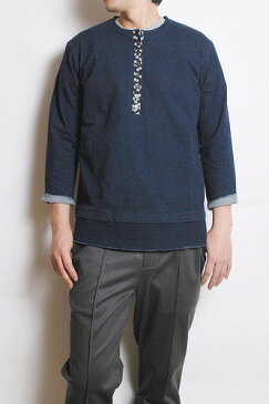 SALE!!HB インディゴクラシカルヘンリー8分袖(バイオ加工)