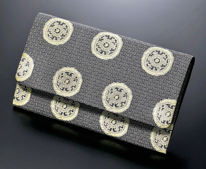 数珠袋 数珠入れ 念珠入れ 高級金襴 正絹 龍村絹織物 糸屋輪宝手(紺) マグネット付 男女兼用 化粧箱入 日本製