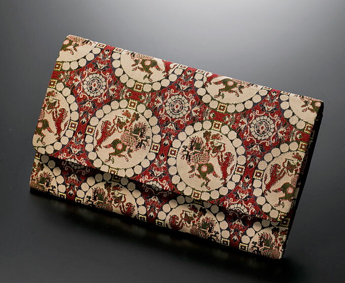 数珠袋 数珠入れ 念珠入れ 高級金襴 正絹 龍村絹織物 獅子狩文錦 マグネット付 男女兼用 化粧箱入 日本製