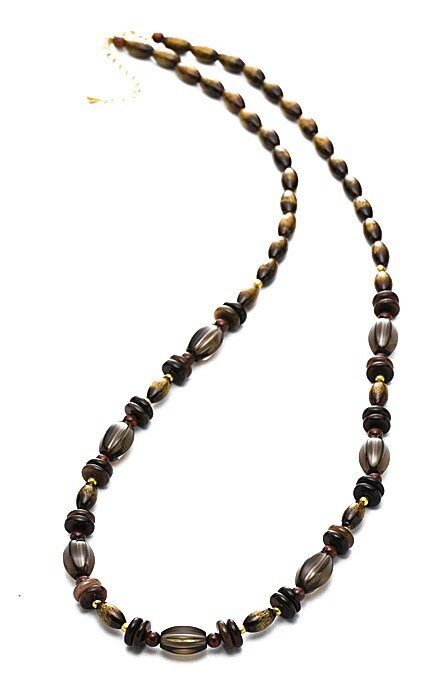 ネックレススモーキークォーツ金珊瑚...