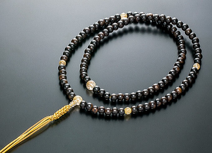 臨済宗数珠念珠男性用縞黒檀尺2ルチ...