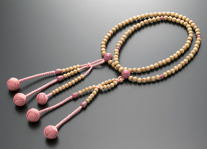 日蓮宗数珠 念珠 法華宗数珠 女性用 星月菩提樹 尺寸 薔薇貴石仕立 正絹かがり梵天房 108玉 宗派別数珠 桐箱入