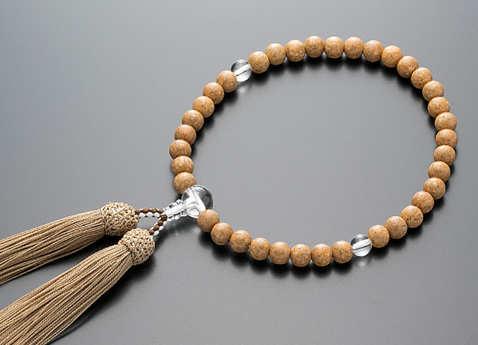 【10％割引クーポン配布中】 数珠 女性用 念珠 略式数珠 天竺菩提樹 本水晶仕立 正絹細房 全宗派対応 桐箱入 その1