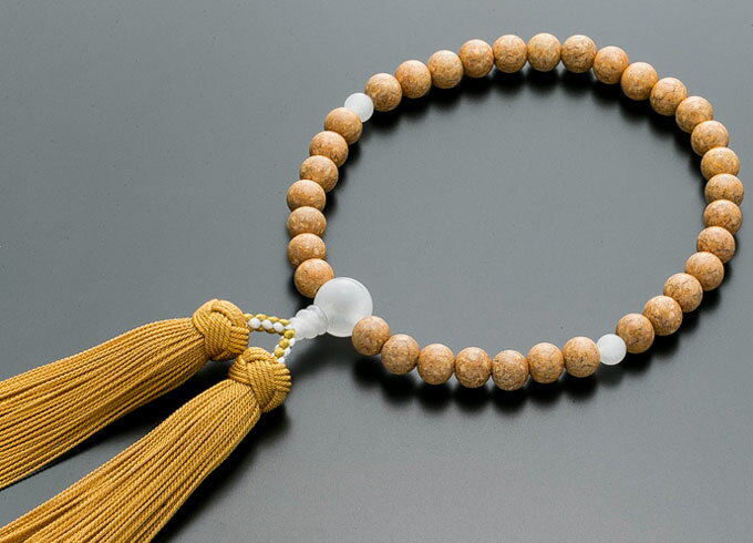 数珠女性用念珠天竺菩提樹白瑪瑙仕立...