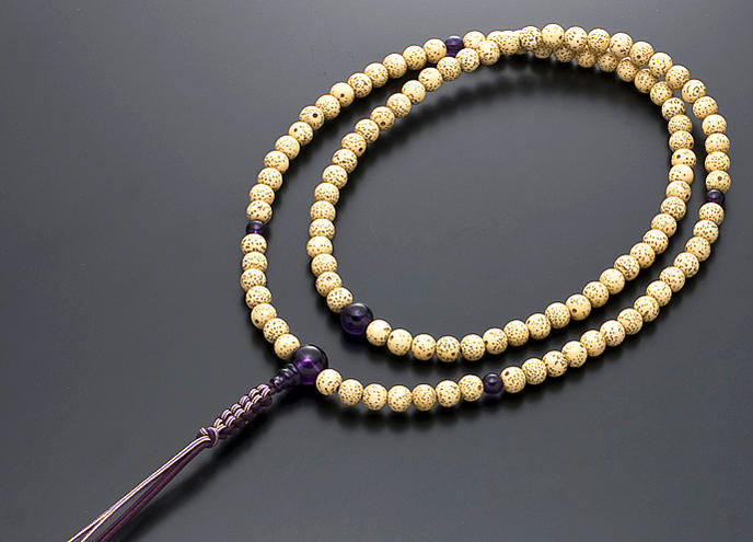 臨済宗数珠 禅宗数珠 念珠 男性用 星月菩提樹 紫水晶仕立 正絹紐房 本式数珠 宗派別数珠 桐箱入