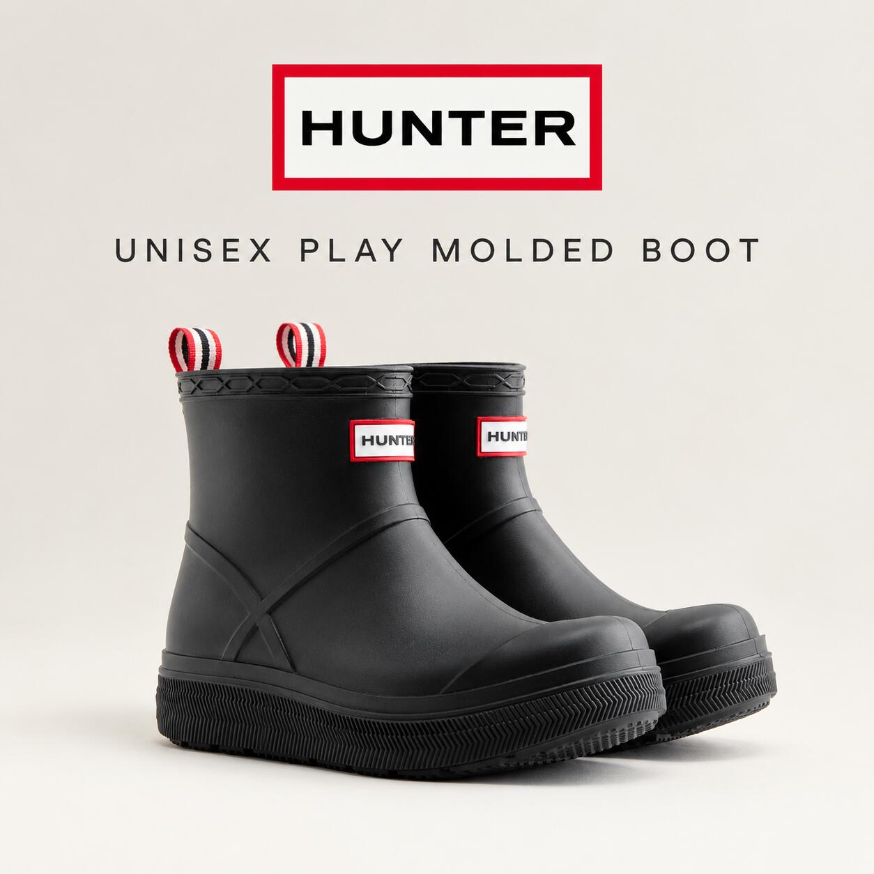国内正規品 HUNTER ハンター ユニセックス プレイ モールデット ブーツ シューズ 靴 レインシューズ ブーツ 長靴 雨靴 UFS7105PVC ブラック