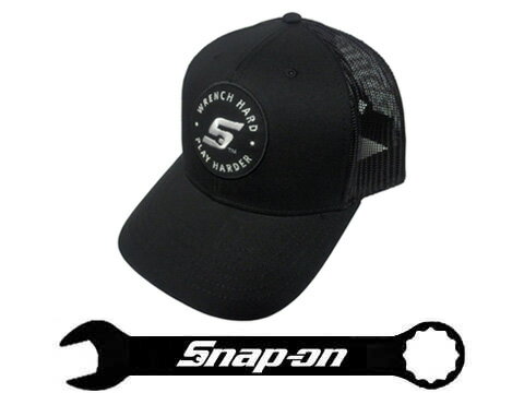 Snap-on(スナップオン)メッシュキャップ,帽子「WRENCH HARD PLAY HARDER MESH CAP - BLACK」 Snap-on(スナップオン)メッシュキャップ,帽子「WRENCH HARD PLAY HARDER MESH CAP - BLACK」