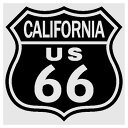ROUTE 66(ルート66)カッティングステッカー「RT.66 SHIELD CALIFORNIA - BLACK」