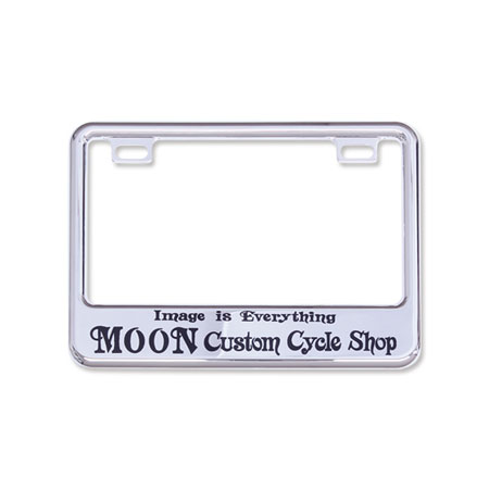 MOONEYES（ムーンアイズ）クロームライセンスフレーム、MOON Custom Cycle Shop【2輪車用,小型バイク用,50cc〜125cc】