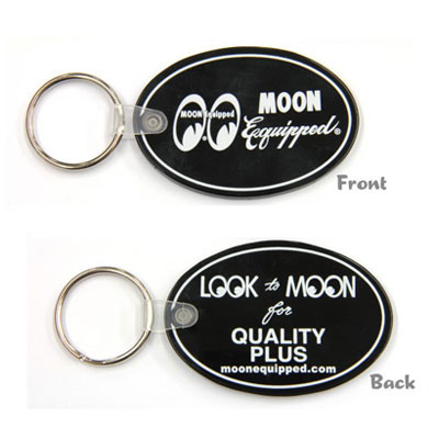 MOONEYES（ムーンアイズ）ラバーキーホルダー オーバル ブラック