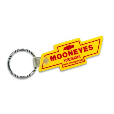 MOONEYES（ムーンアイズ）ラバーキーホルダー ボウタイ シボレーロゴ型 イエロー