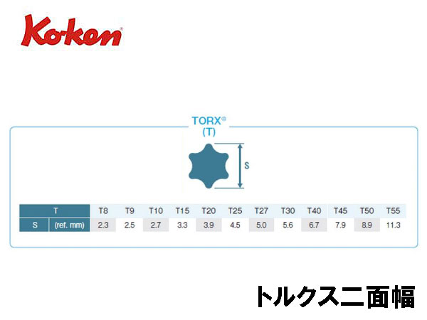 Ko-ken（コーケン/山下工業研究所）3/8”トルクスビットソケット，ロング，丸軸，Z-EAL（ジールシリーズ）【品番 3025Z-75】 3