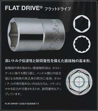 Ko-ken（コーケン/山下工業研究所）1/2”ディープソケット（ミリ），インパクトレンチ用，薄肉 / スリムタイプ【品番 14301M（6角）】 2