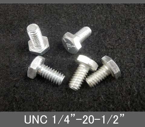 Rakuten - インチネジ（六角ボルト）UNC（ユニファイ並目）1/4” 20山 首下長1/2” スチール/鉄（ユニクロ）
