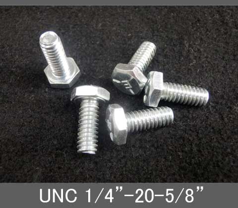 Rakuten - インチネジ（六角ボルト）UNC（ユニファイ並目）1/4” 20山 首下長5/8” スチール/鉄（ユニクロ）