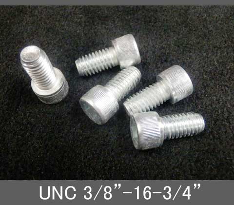 Rakuten - インチネジ（六角穴付きボルト）UNC（ユニファイ並目）3/8” 16山 首下長3/4” スチール/鉄（ユニクロ）