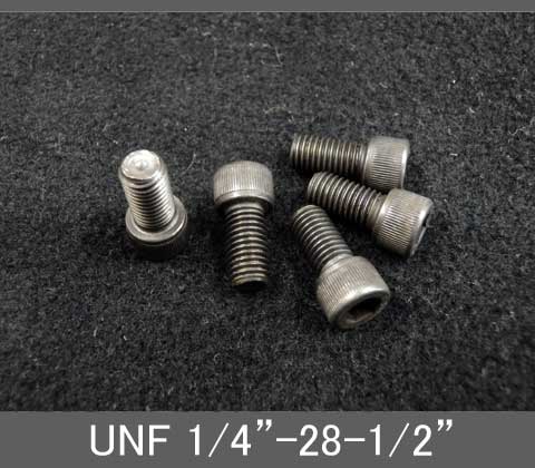 Rakuten - インチネジ（六角穴付きボルト）UNF（ユニファイ細目）1/4” 28山 首下長1/2” スチール/鉄（ブラック）