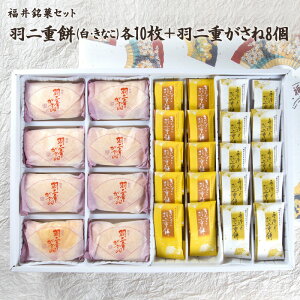福井伝統銘菓セット 羽二重がさね8個+羽二重餅(白)10枚+(きなこ)10枚