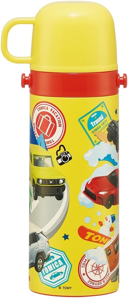 樂天商城 - スケーター 子供用ステンレス水筒 トミカ 2WAY 直飲み 470ml コップ飲み 430ml 保冷保温 ロック付き