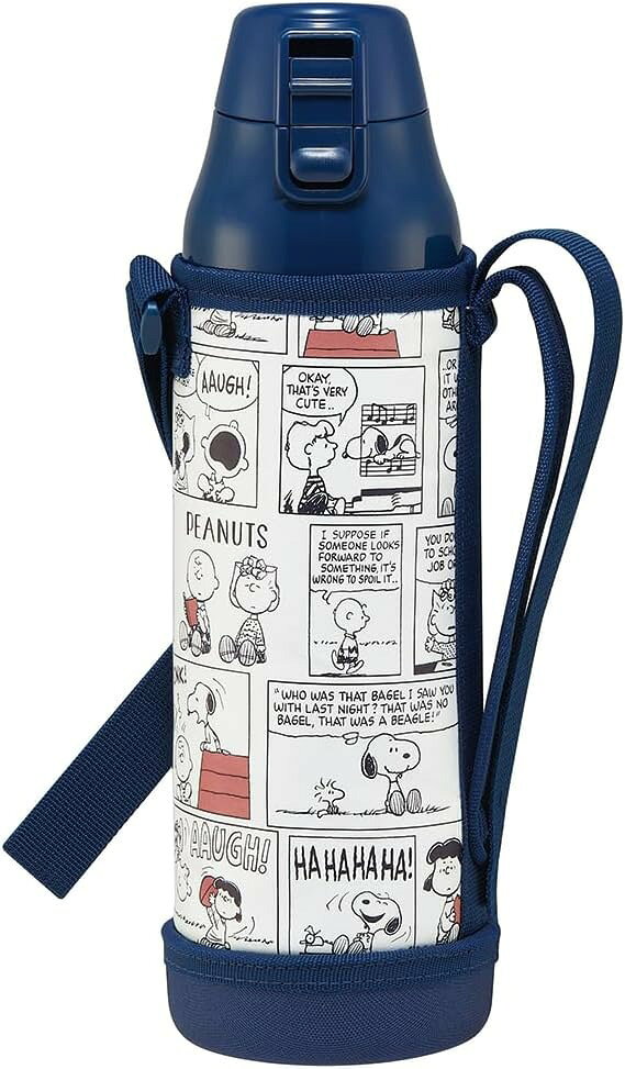 樂天商城 - スケーター スヌーピー スポーツボトル ステンレス水筒 直飲み 大容量 990ml 保冷 軽量 キャラクター ボトルカバー付き