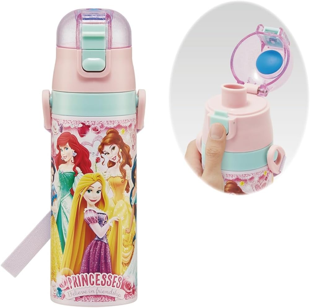 乐天商城 - スケーター ディズニープリンセス ステンレス製 子供用 直飲み 470ml 水筒 保冷専用 真空二重構造 キッズボトル