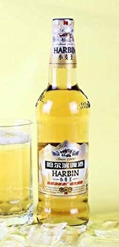 横浜中華街　ハルビンビール 小麦王(哈尓濱ビール・哈尓濱麦酒）4.0度　500ml/1本瓶ビール、中国銘ビ-ル・賞味期限：2021.9.25♪のサムネイル