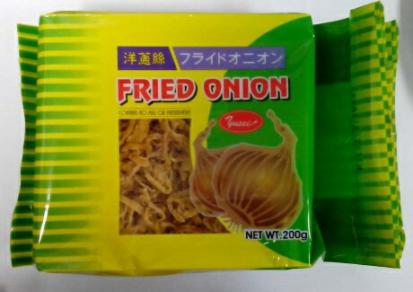 横浜中華街　国内入手困難！台湾産　フライドオニオン　洋葱絲（揚げオニオン）スライス　台湾玉葱　200g　☆中華料理から和洋食まで何にでも！！のサムネイル